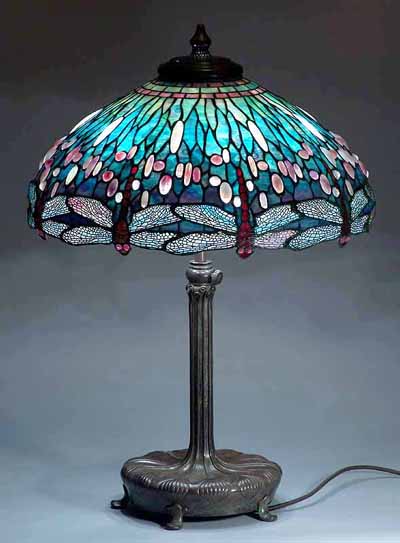 22" Dragonfly Tiffany lamp, Design of Tiffany Studios New York