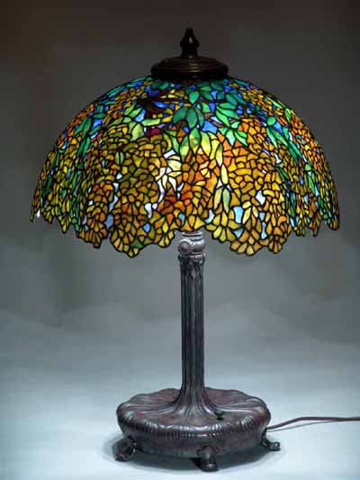 22" Laburnum leaded glass and bronze Tiffany Lamp