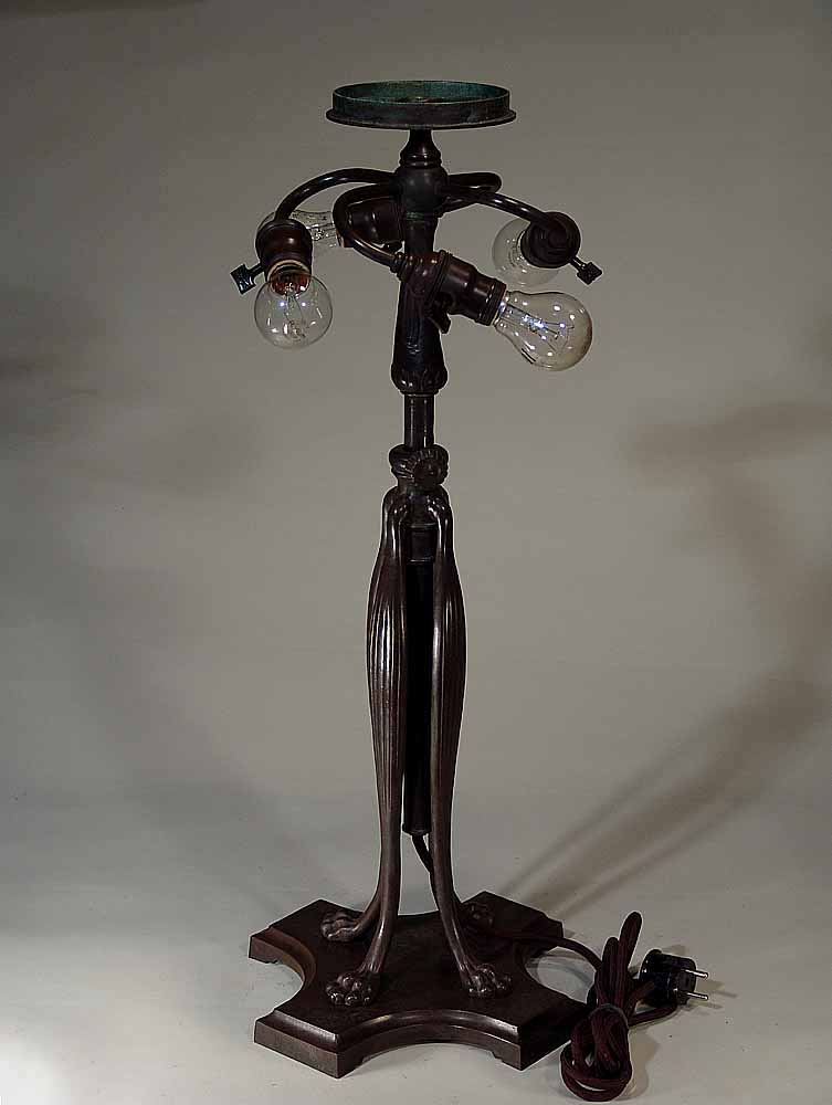 Bronze cast Tiffany table lamp base LIONS CLAW LARGE