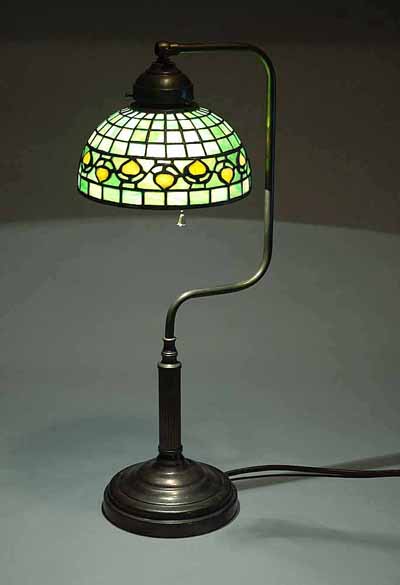 7 1/2" Acorn leaded glass lamp, designed by Dr. Grotepass Studios