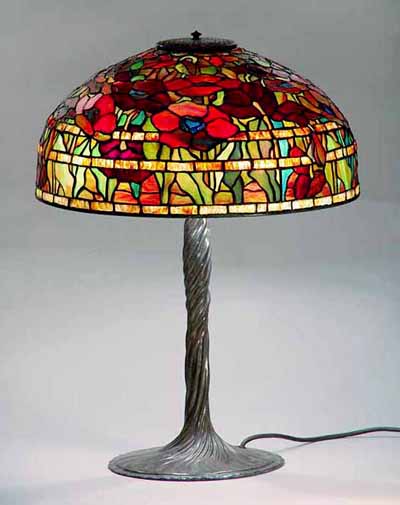 18" Oriental Poppy Tiffany Lamp
