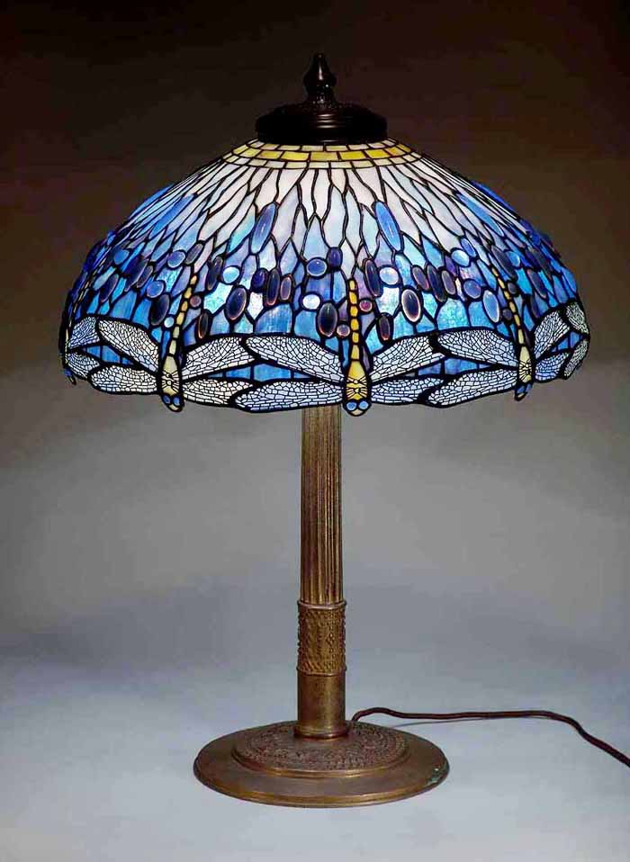22" Dragonfly Tiffany table lamp, design #1507 of Tiffany Studios New York.
