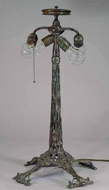 Bronze cast Tiffany lamp Bird Sceleton