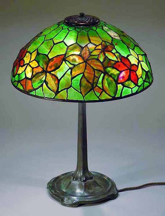 16" Woodbine leaded glass and Bronze Tiffany Lamp #1468