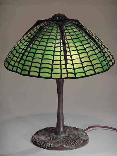Spider Tiffany lamp Leaded glass and bronze