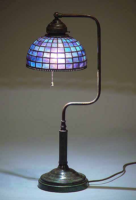 7 1/2" geometric Tiffany lamp shade. GSE100 (blue)