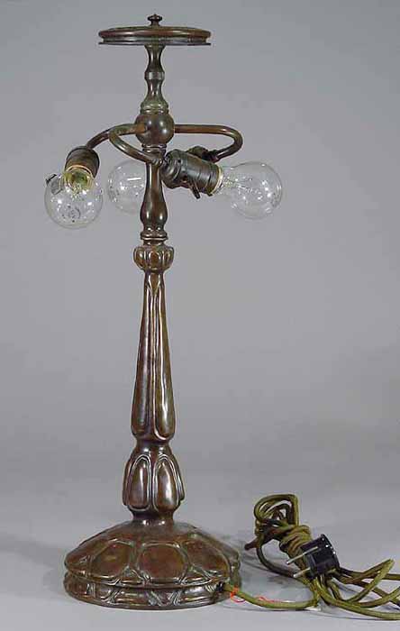 Bronze cast Tiffany table lamp base Mock turtle # 587