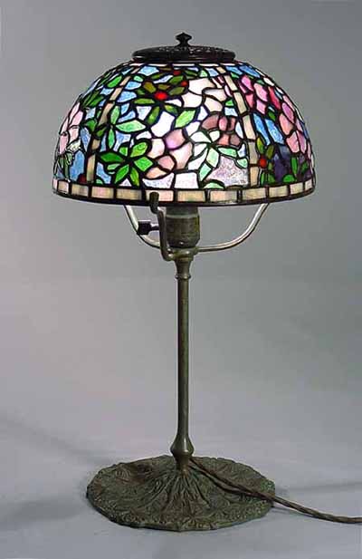 The 10" Azalea leaded glass Lamp Design of Tiffany Studios New York.