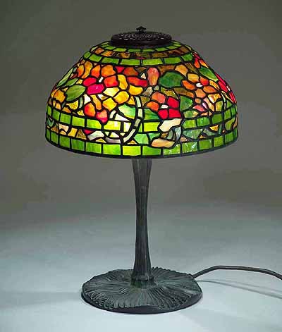 12" Nasturtium Tiffany Lamp designed by Dr. Grotepass Studios