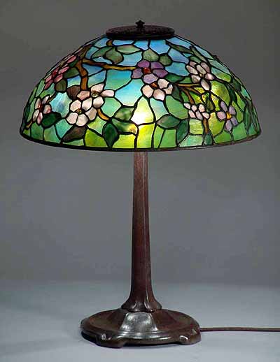 16" Juweled Apple Blossom Tiffany Lamp