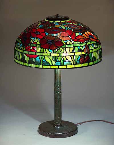 18" Oriental Poppy Lamp Design of Tiffany Studios