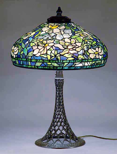22" Peony  leaded glass and bronze Tiffany lamp #1505