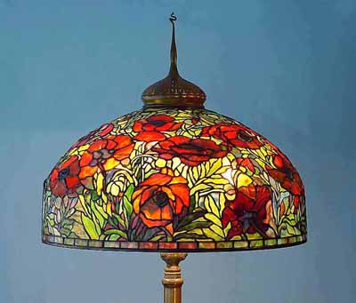 26" ORIENTAL POPPY TIFFANY FLOOR LAMP