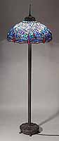 22" Dragonfly Tiffany floor Lamp blue