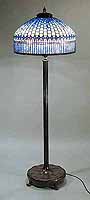 24 1/2" Standard geometric Tiffany floor Lamp blue
