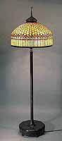 24 1/2" Standard geometric Tiffany floor Lamp amber