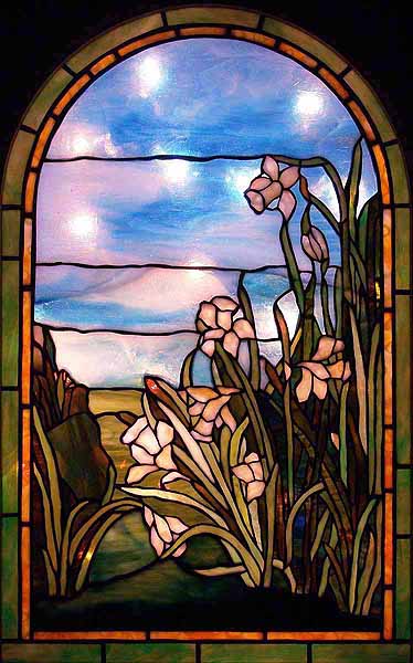 Tiffany glass window Daffodil