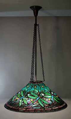 28 Inch Swirling Dragonfly Tiffany Lamp