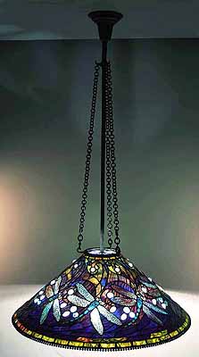 28 Inch Swirling Dragonfly Tiffany Lamp