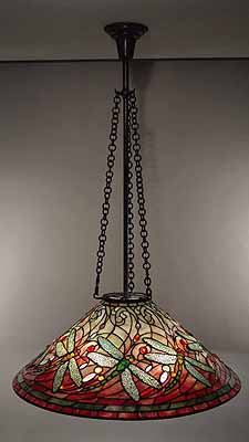 28 Inch Swirling Dragonfly Tiffany Lamp