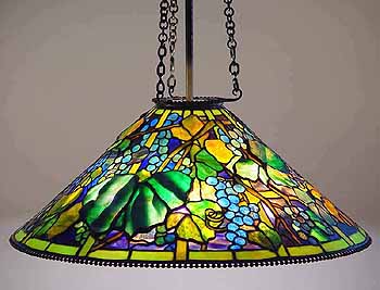 Clematis Cone Tiffany hanging lamp 28"