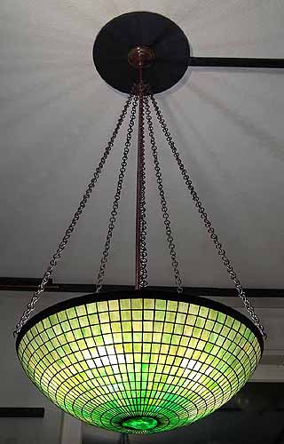 Tiffany Turtleback glass tile chandelier