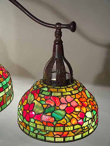 Tiffany studios pooltable triple light