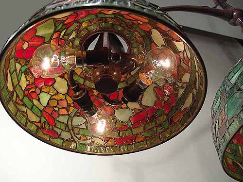 Tiffany studios billiard table hanging lamp