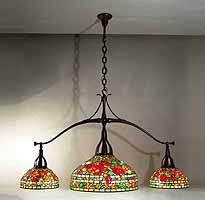 Nasturtium Tiffany pooltable hanging lamp