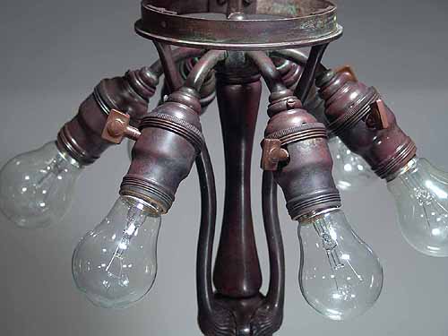 LABURNUM Tiffany Lamp on Twisted Vine Bronze Tiffany Base