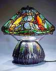 FISH TIFFANY LAMP ON MOSAIC URN