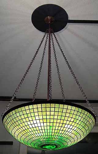 Tiffany Turtleback glass tile chandelier