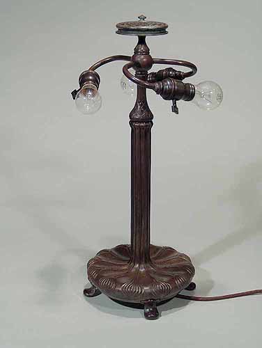 TIFFANY  BRONZE LAMP BASE SMALL LIBARY#363