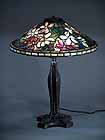 18" CLEMATIS TIFFANY LAMP ON LIONS PAW BASE