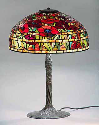 Oriental Poppy Tiffany Lamp