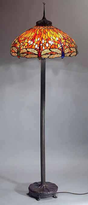 22" Dragonfly Tiffany floor Lamp amber