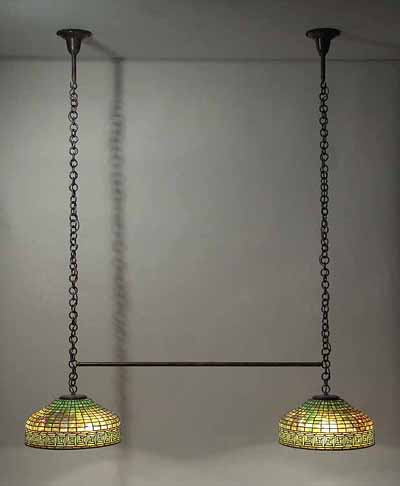 Greek key tiffany Billiard table lamp