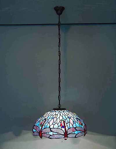 18" DRAGONFLY TIFFANY HANGING LAMP