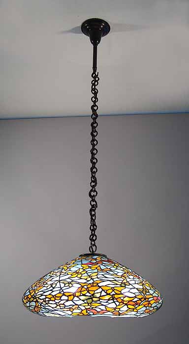 22" Butterfly leaded glass & bronze Tiffany lamp #1590