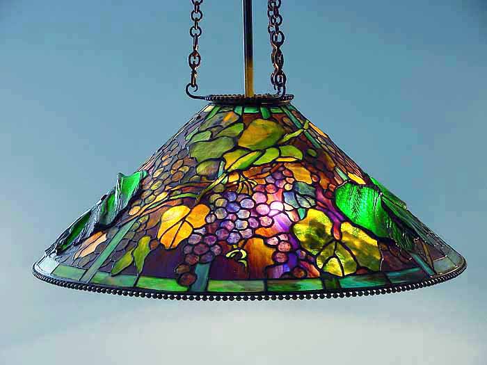 28" Grape Tiffany Hanging Lamp  #608 Design of Tiffany Studios New York