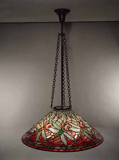 28 Inch Swirling Dragonfly Tiffany Lamp