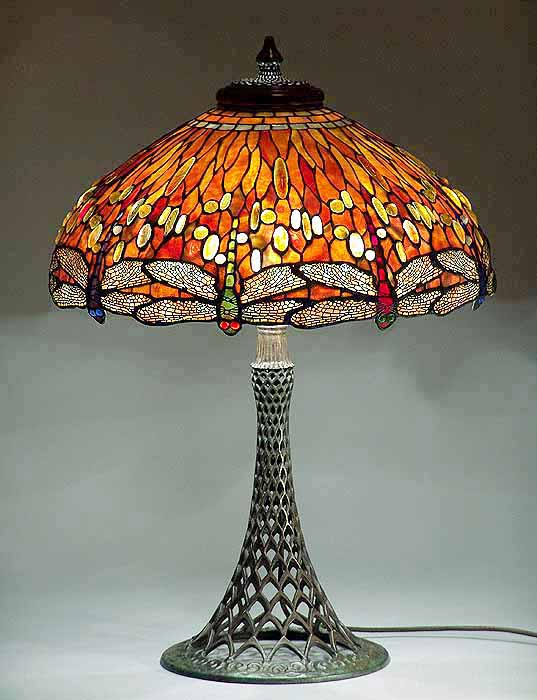 The 22" Dragonfly Tiffany lamp, design of Tiffany Studios New York.