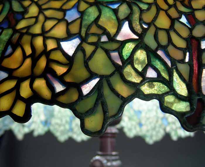 22" Laburnum leaded glass and bronze Tiffany lamp