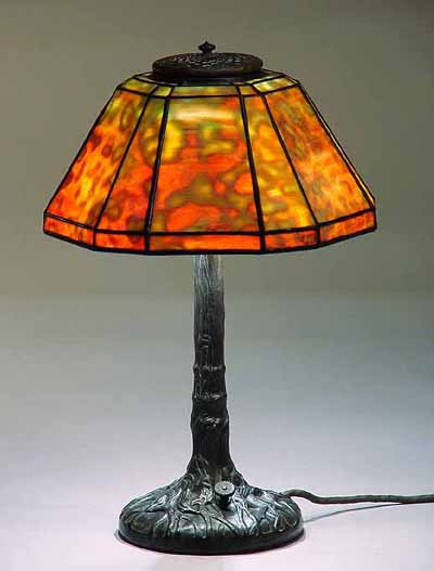 The 11" Zodiac Desk Lamp of Dr.Grotepass-Studios. Tiffany Lamps and Bronze Lamp Bases. Stained glass Designs of Tiffany Studios New York : Leaded glass Lamps, Lamp fixtures and Tiffany Bronze Items, Table lamps, Desk lamps, Floor lamps, Ceiling lamps, Hanging lamps