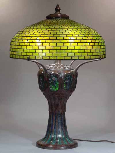 22" Geometric Tiffany lamp Turtleback base