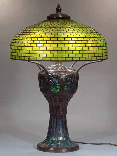 22" Geometric Tiffany lamp Turtleback base