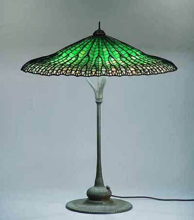 LOTUS LEAF LAMP DESIGN OF TIFFANY STUDIOS NEW YORK