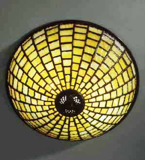 11" TIFFANY STYLE LEADED GLASS CEILING LAMP