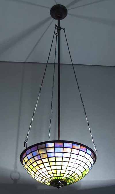 11" Geometric leaded Glass chandelier