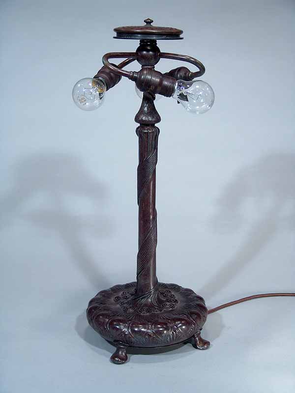 DECORATED LIBARY # 360 Bronze cast Tiffany lamp base